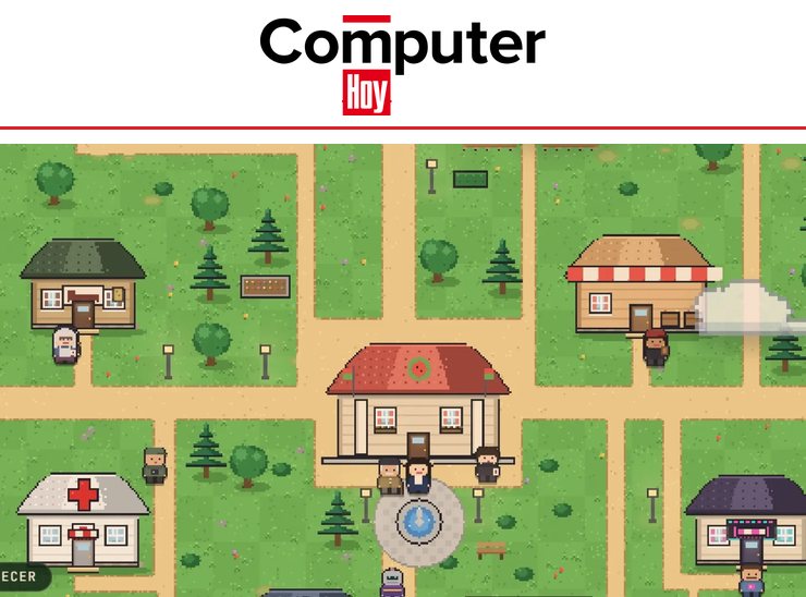 Logo de Computer Hoy y el mapa de Sandia Village en pixel art, de su noticia